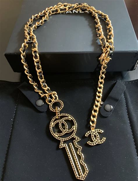 chanel key necklace|Chanel necklace outlet.